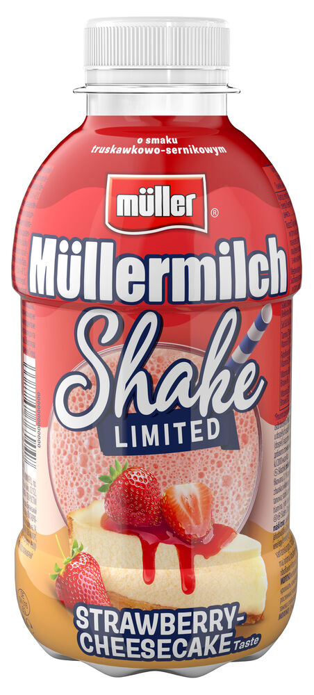 Müllermilch Shake Napój mleczny o smaku truskawkowo-sernikowym 400 g. /szt.