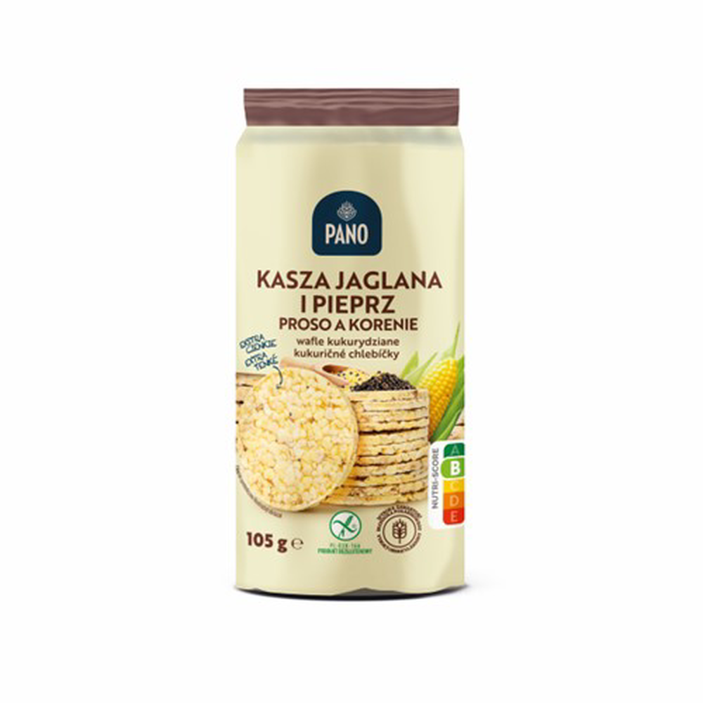 Pano Wafle kukurydziane z kaszą jaglaną i pieprzem 105 g. /szt.