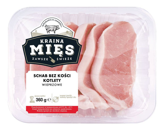 Kraina Mięs Schab bez kości kotlety wieprzowe 360 g. /szt.