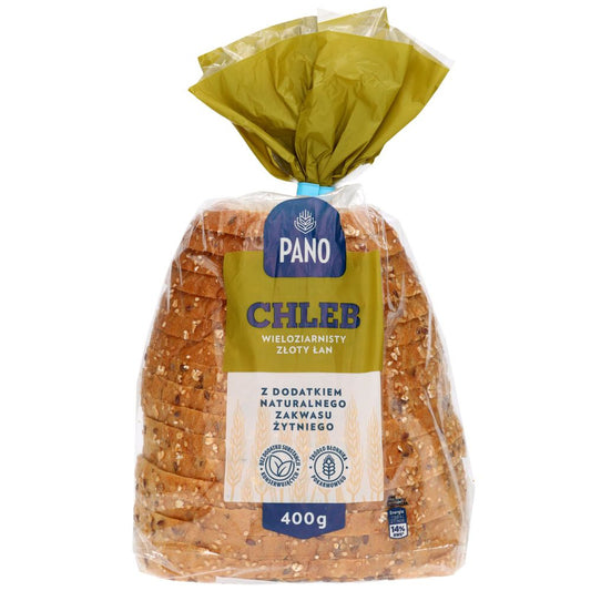 Pano Chleb wieloziarnisty Złoty łan z dodatkiem naturalnego zakwasu żytniego 400 g. /szt.