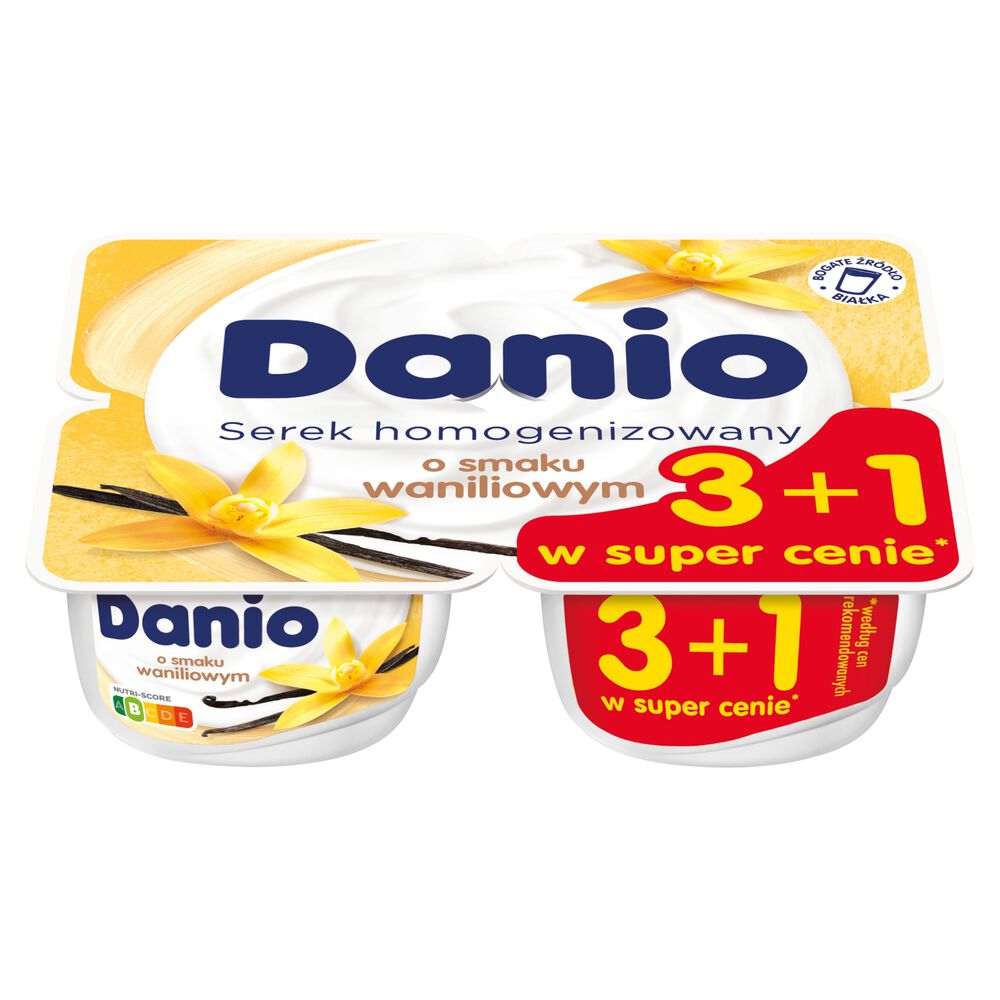 Danio Serek homogenizowany o smaku waniliowym 520 g (4 x 130 g). /szt.