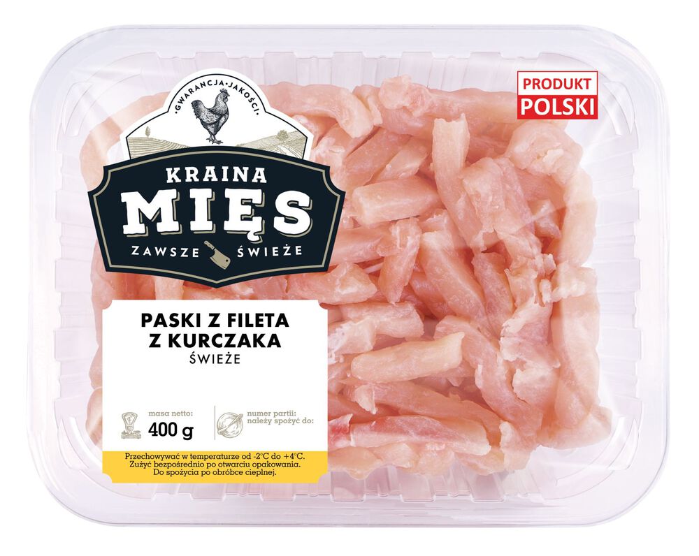 Kraina Mięs Paski z fileta kurczaka świeże 400 g. /szt.